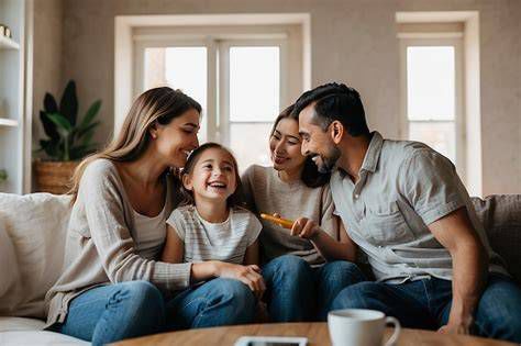 Familia disfrutando juntos en casa