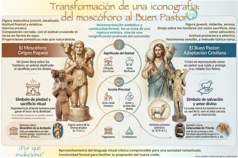 Iconografía del Buen Pastor en una familia