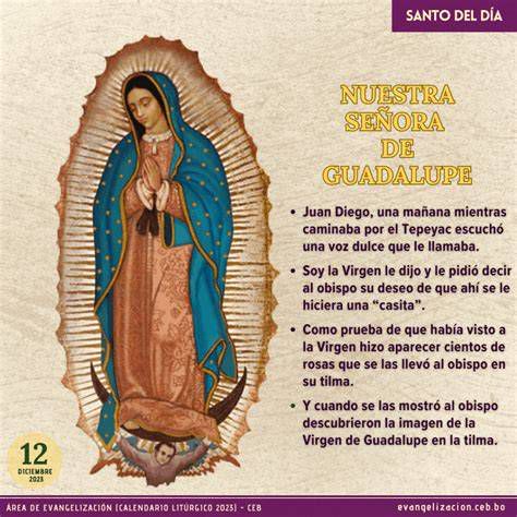 Cartel festivo de Nuestra Señora de Guadalupe con imagen central y jerarquía tipográfica