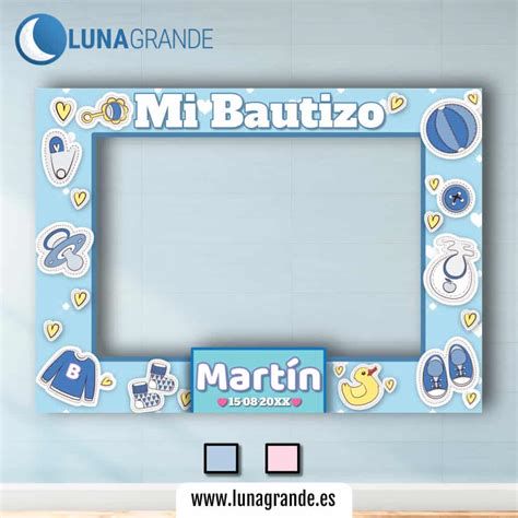photocall bautizo con marcos personalizados