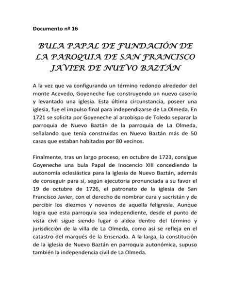 Documento histórico: Bula papal de la fundación del convento de San Bernardo