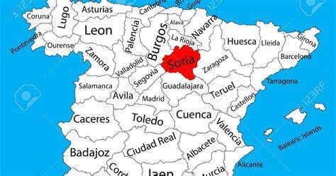 Mapa de Castilla y Soria, región clave en Campos de Castilla