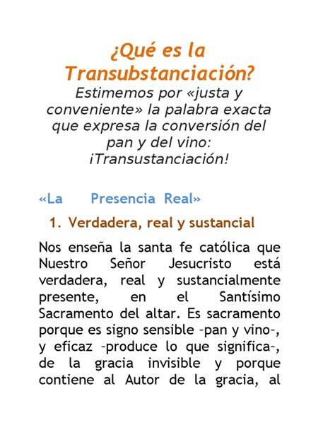 Infografía: Explicación teológica de la transubstanciación