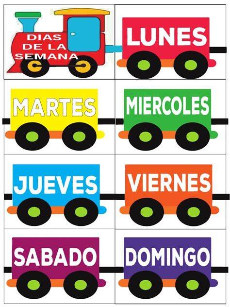 Calendario de días de la semana con colores y símbolos de los arcángeles