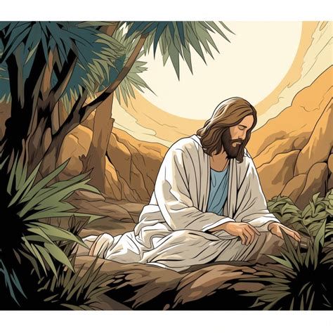 Jesús orando postrado en el huerto