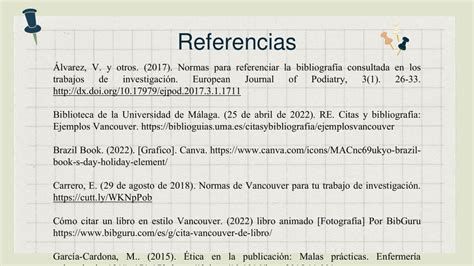 Ejemplos de referencias estilo Vancouver