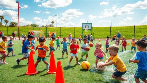 Niños participando en actividades extraescolares deportivas y creativas