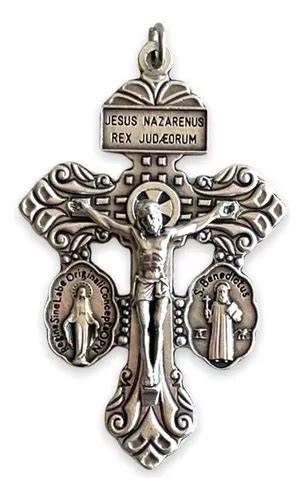 Crucifijo del Perdón con Medalla de San Benito y Medalla Milagrosa