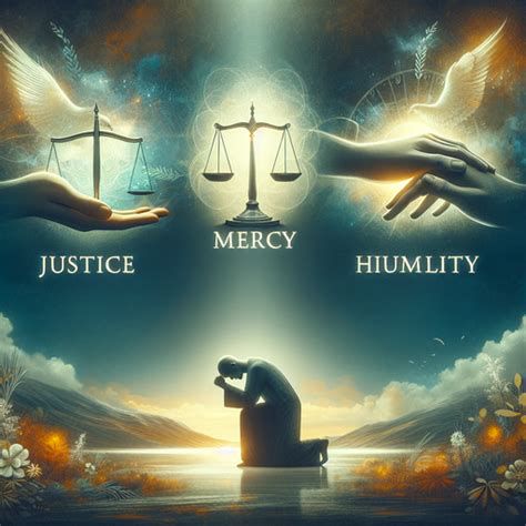 Ilustración sobre la justicia, la misericordia y la humildad en la Biblia