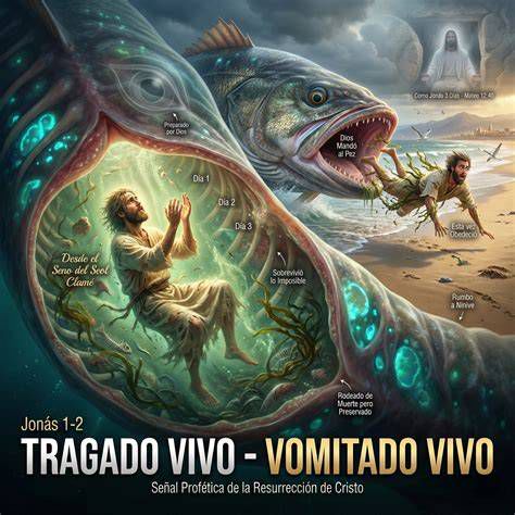 Representación artística de Jonás en el vientre del gran pez