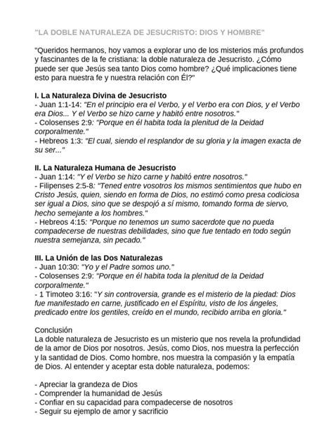 Esquema explicativo de la doble naturaleza de Jesucristo: divinidad y humanidad