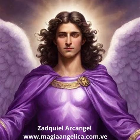 Representación artística del Arcángel Zadquiel con su rayo violeta