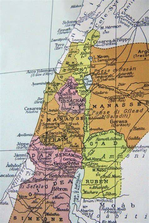 Mapa de regiones bíblicas: Gilead y Rogelim