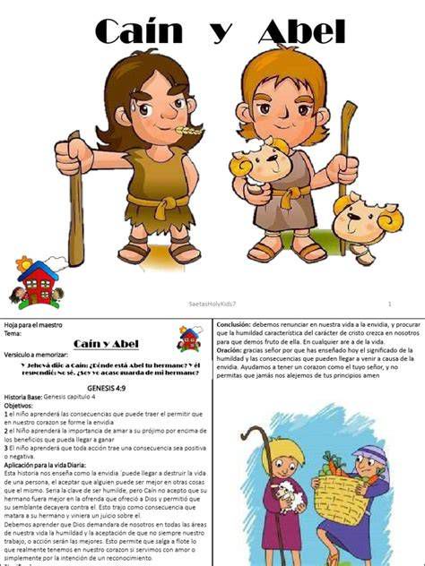 Ilustración de Caín y Abel y consecuencias de la envidia