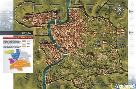 Mapa de los distritos de Roma en Assassin's Creed La Hermandad