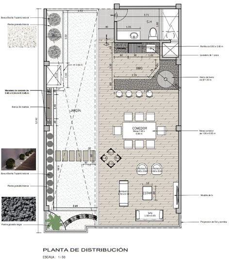 Esquema de distribución de un piso típico con terraza en La Maquinista