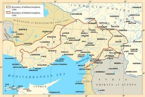Mapa de la región de Cilicia y rutas helenizadoras