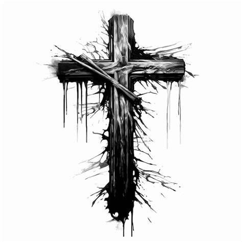 crucifijo negro sobre fondo oscuro - infografía de simbolismo
