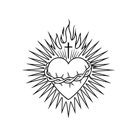 medalla de oro Sagrado Corazón: detalle del corazón con llamas y corona de espinas