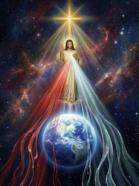 Ilustración de los rayos de Sangre y Agua del Corazón de Jesús