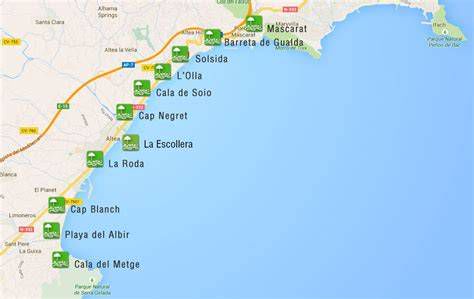 Mapa de ubicación: Altea Hills y conexión por la N-332