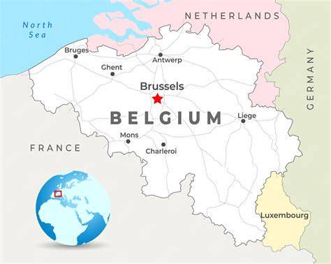 Mapa de la sede de la COMECE en Bruselas y su ámbito de influencia