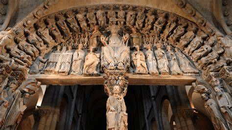Detalle escultórico del Pórtico de la Gloria