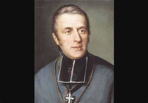 Estatua de San Eugenio de Mazenod en un santuario mariano