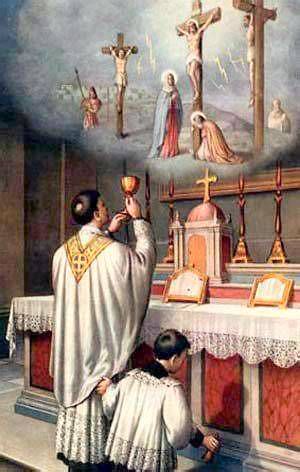 Representación del altar eucarístico y el sacrificio de Cristo