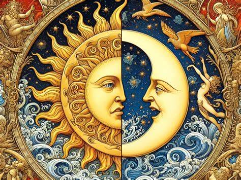 Simbolismo dual de la cruz: sol y luna, buenos y malos ladrones
