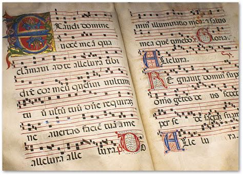 Canto gregoriano manuscrito antiguo con neumas