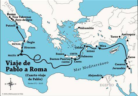 Infografía: Ruta del viaje de Pablo desde Malta a Roma