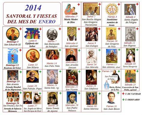 Representación artística de santos celebrados el 12 de enero