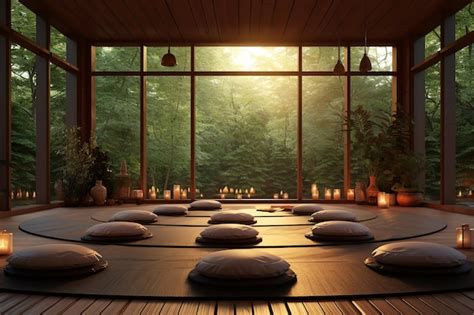 Zona de yoga y meditación en plena naturaleza