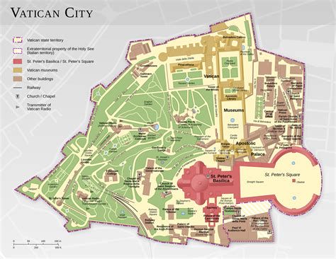 Mapa de la Ciudad del Vaticano y localización de edificios clave