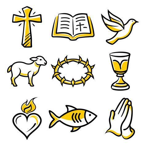 iconos de nombres bíblicos y símbolos cristianos