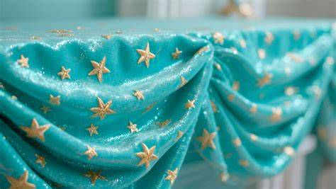 detalle del manto con estrellas doradas