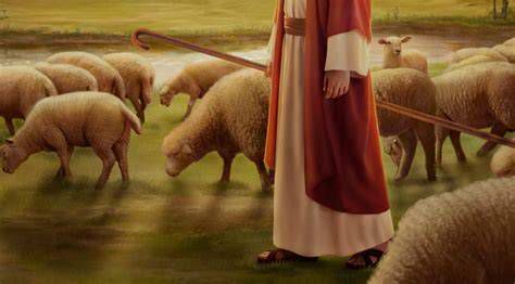 Representación artística de Jesús como el Buen Pastor y sus ovejas