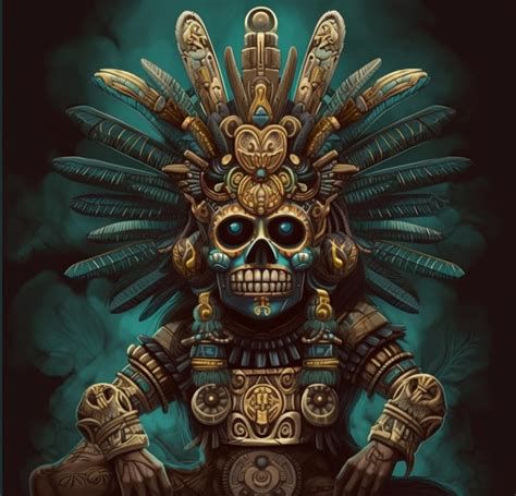 Ilustración comparativa de iconografía de la Santa Muerte, Mictlantecutli y tradición europea