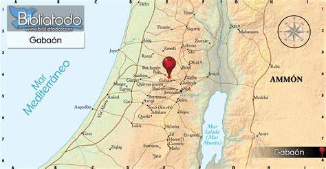 Mapa de localizaciones bíblicas: Gabaón y valle de Ajalón