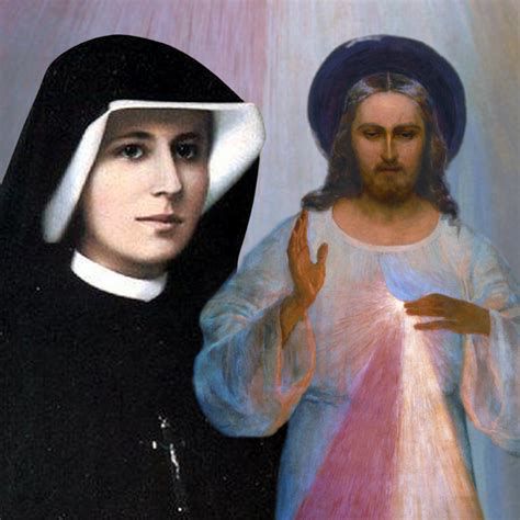 Imagen de Santa Faustina y Jesús con rayos de misericordia