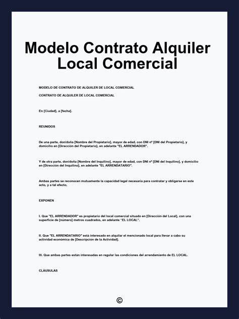 Esquema del proceso para alquilar un local comercial