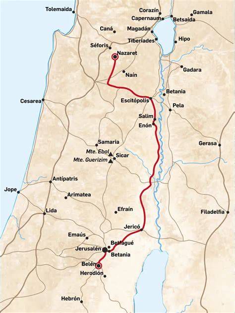 Camino de Nazaret a Judea: mapa y ruta de la visita de María a Isabel