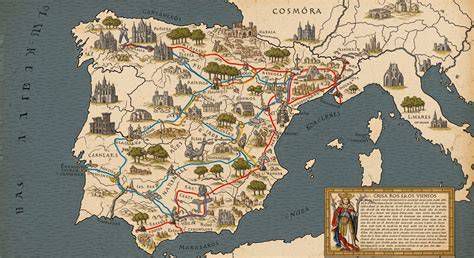 Mapa: rutas de peregrinación y capillas relevantes en la devoción al Buen Pastor