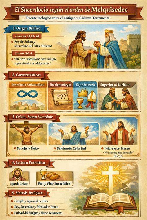 Infografía sobre la diferencia entre el sacerdocio de Aarón y el sacerdocio según el orden de Melquisedec