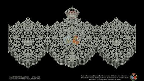 Esquema decorativo del palio y su simbología central de Pentecostés