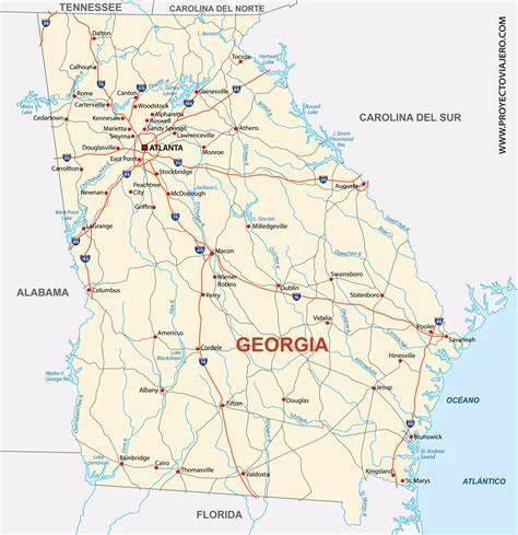 Mapa de Georgia rural y ubicación ficticia de Pine Mountain
