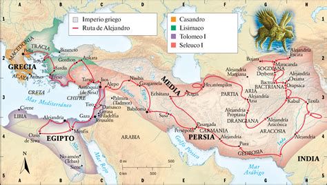 mapa con ubicaciones principales: Jerusalén, Bagdad, Egipto, Grecia, Inglaterra, París, Roma, Caribe