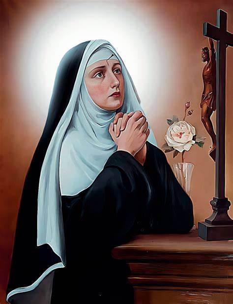 Santa Rita de Casia rezando en momentos de dificultad