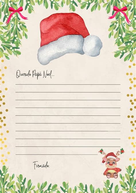 Ejemplo de carta navideña decorada